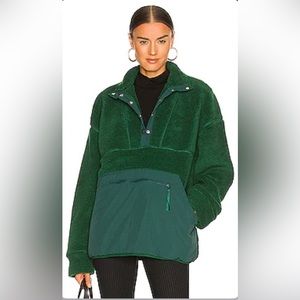 LPA Snap Front Pullover in Dark Green